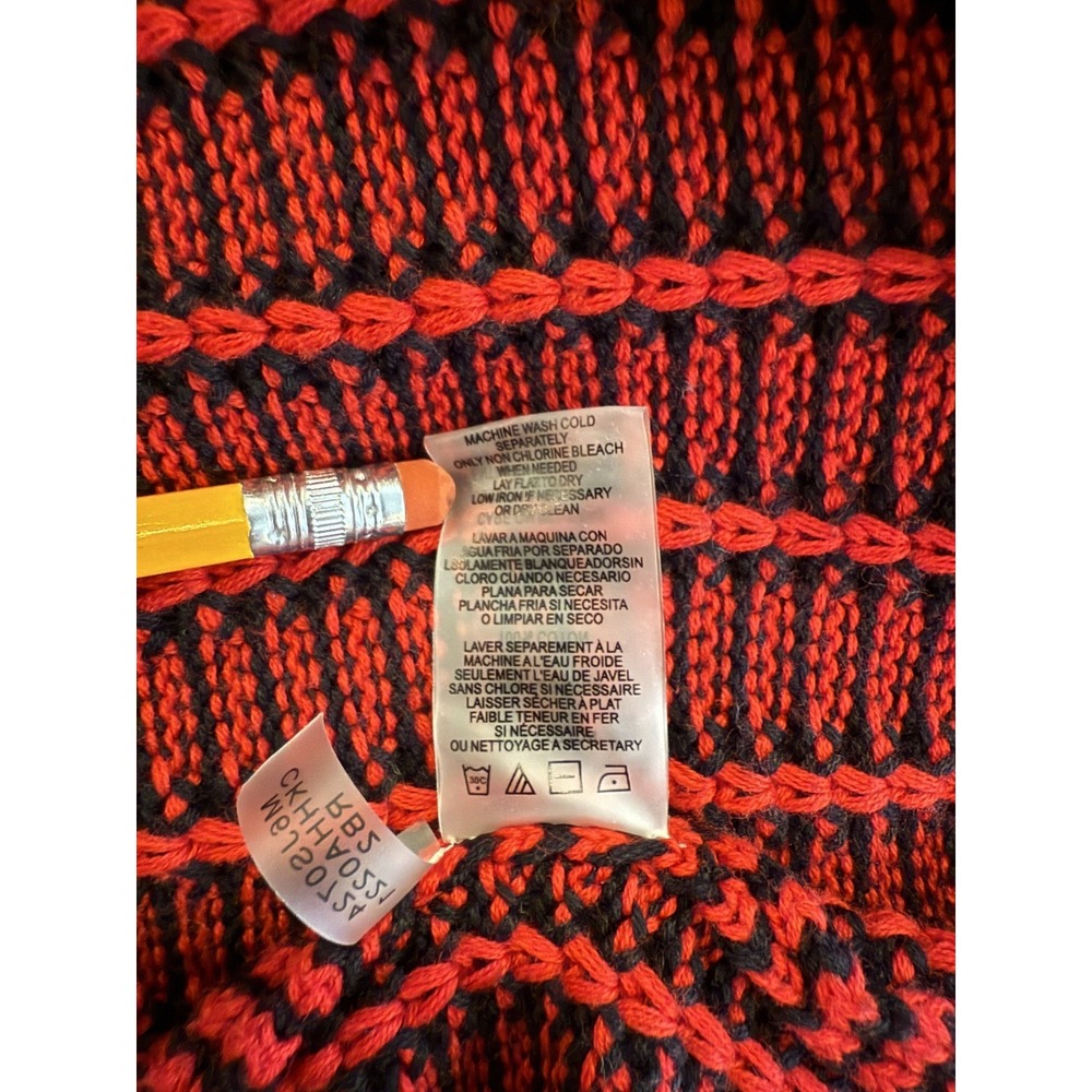 Calvin Klein Womens Small Cotton Cowl Neck Sweater‎ Red & Black - Picture 6 of 6